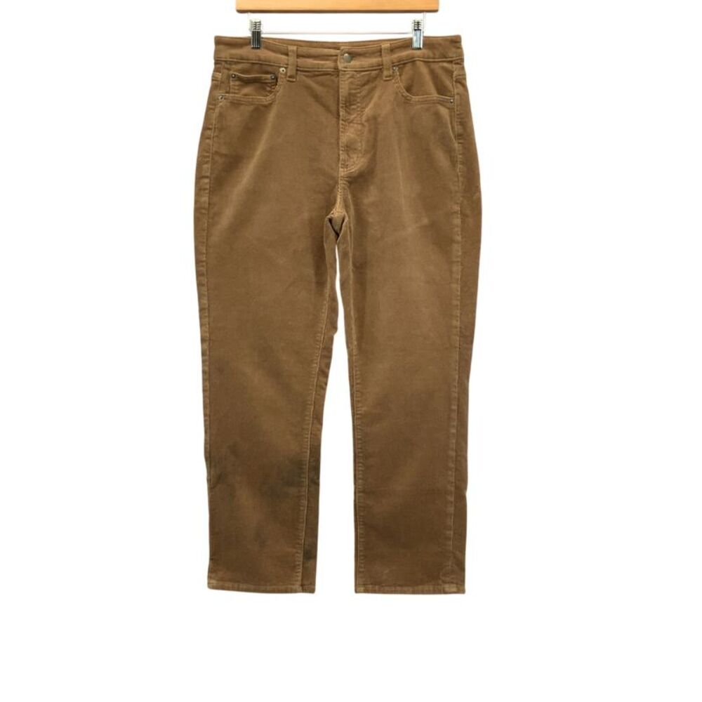 Quince Women Organic Stretch Corduroy Straight Leg Pants 28" Brown 12